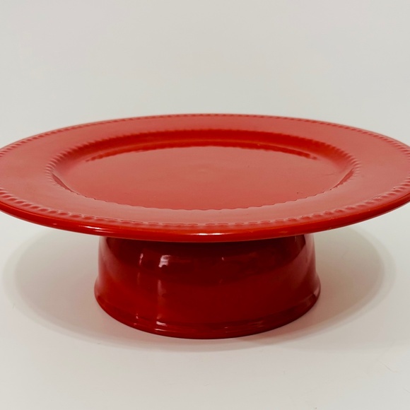 NEW 11 inch Red Cake Stand Dessert Plate Riser Serving Tray - Picture 1 of 6